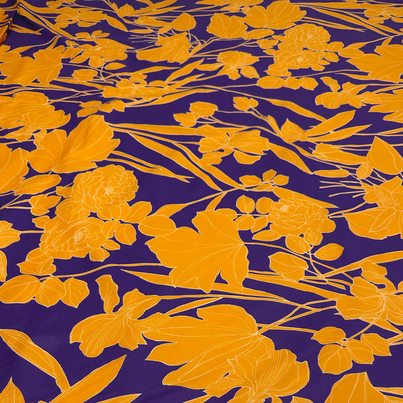 Tissu Satin Stretch, Coton - Floral, Orlena