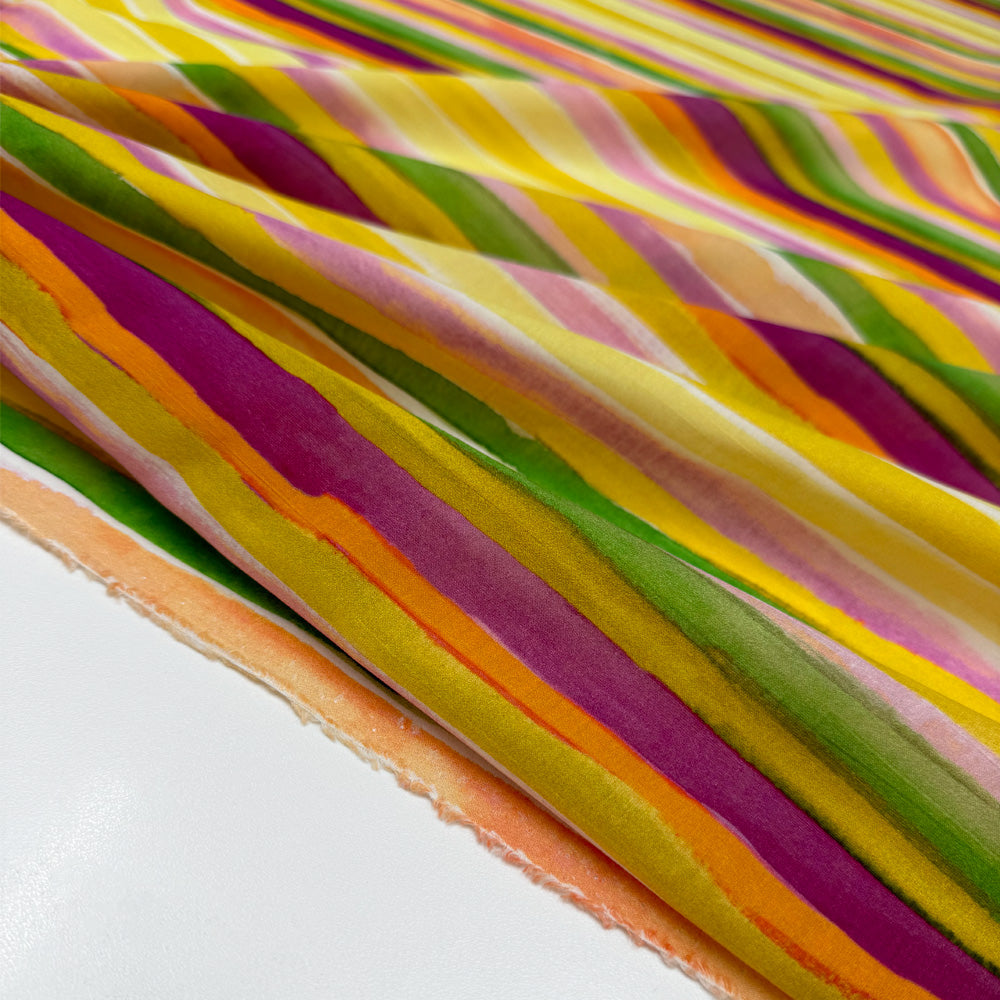 Tissu Batiste, Coton Soie - Rayé, Pistoia