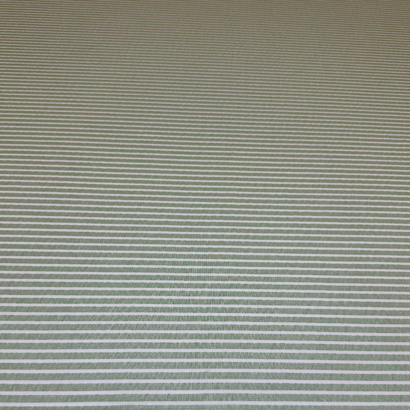 Tissu Seersucker Gaufré Stretch, Coton - Rayé Vert, Verdalia
