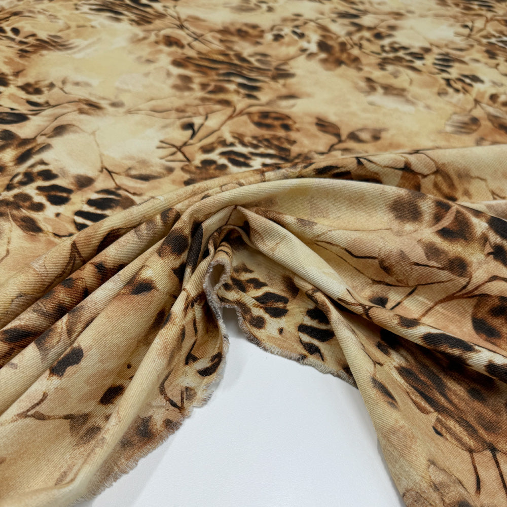 Tissu Gabardine Stretch, Coton - Animalier, Bauhinia