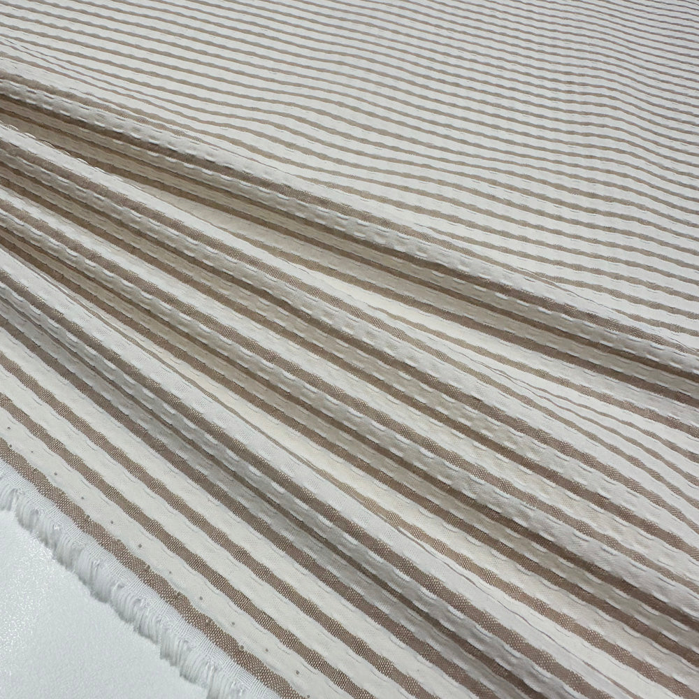 Tissu Gaufré Stretch, Coton - Rayé, Osimo