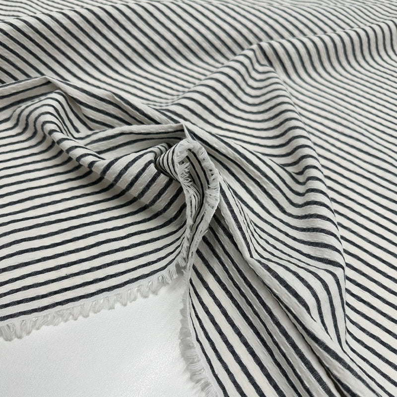 Tissu Gaufré Stretch, Coton - Rayé, Osimo