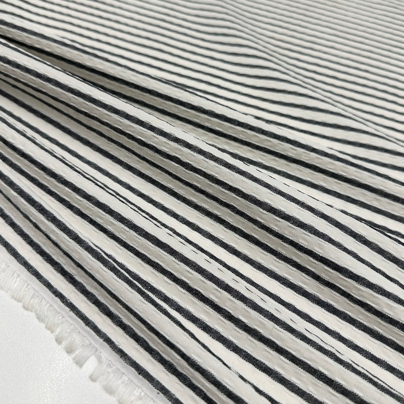Tissu Gaufré Stretch, Coton - Rayé, Osimo