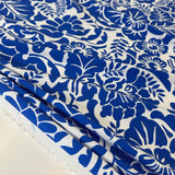 Tissu Satin Coton Viscose, Stretch - Floral, Coralina