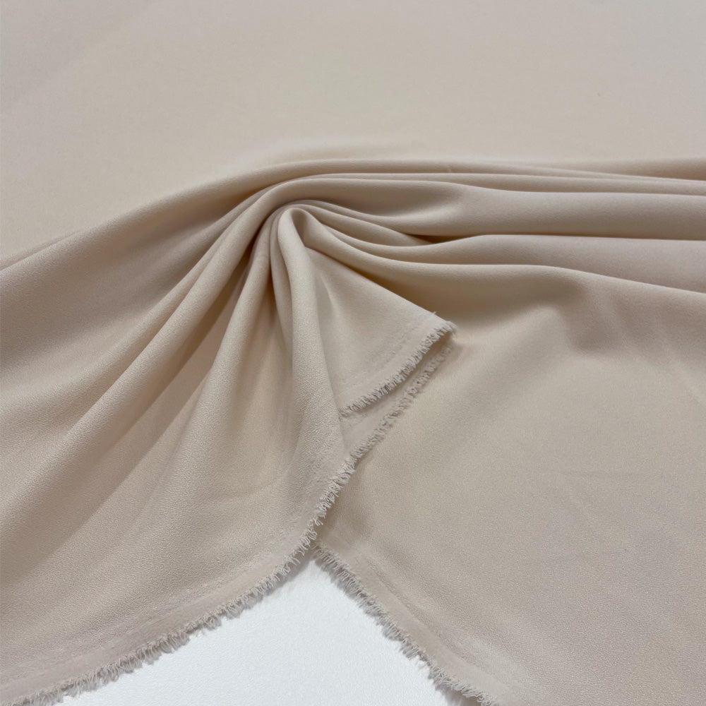 Tissu crêpe, Polyester Recyclé - Crème, Oka