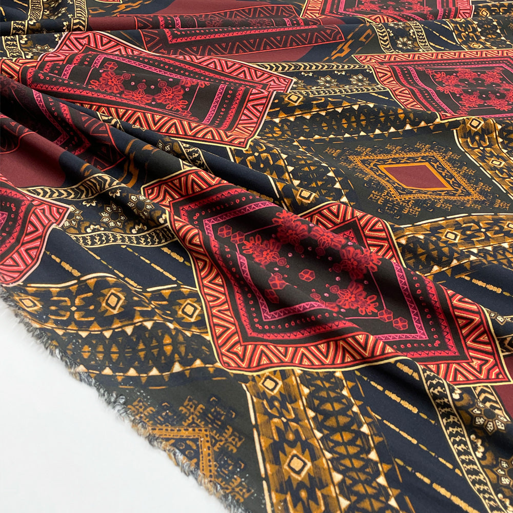 Tissu Crêpe, Viscose - Géométrique, Mosaïque