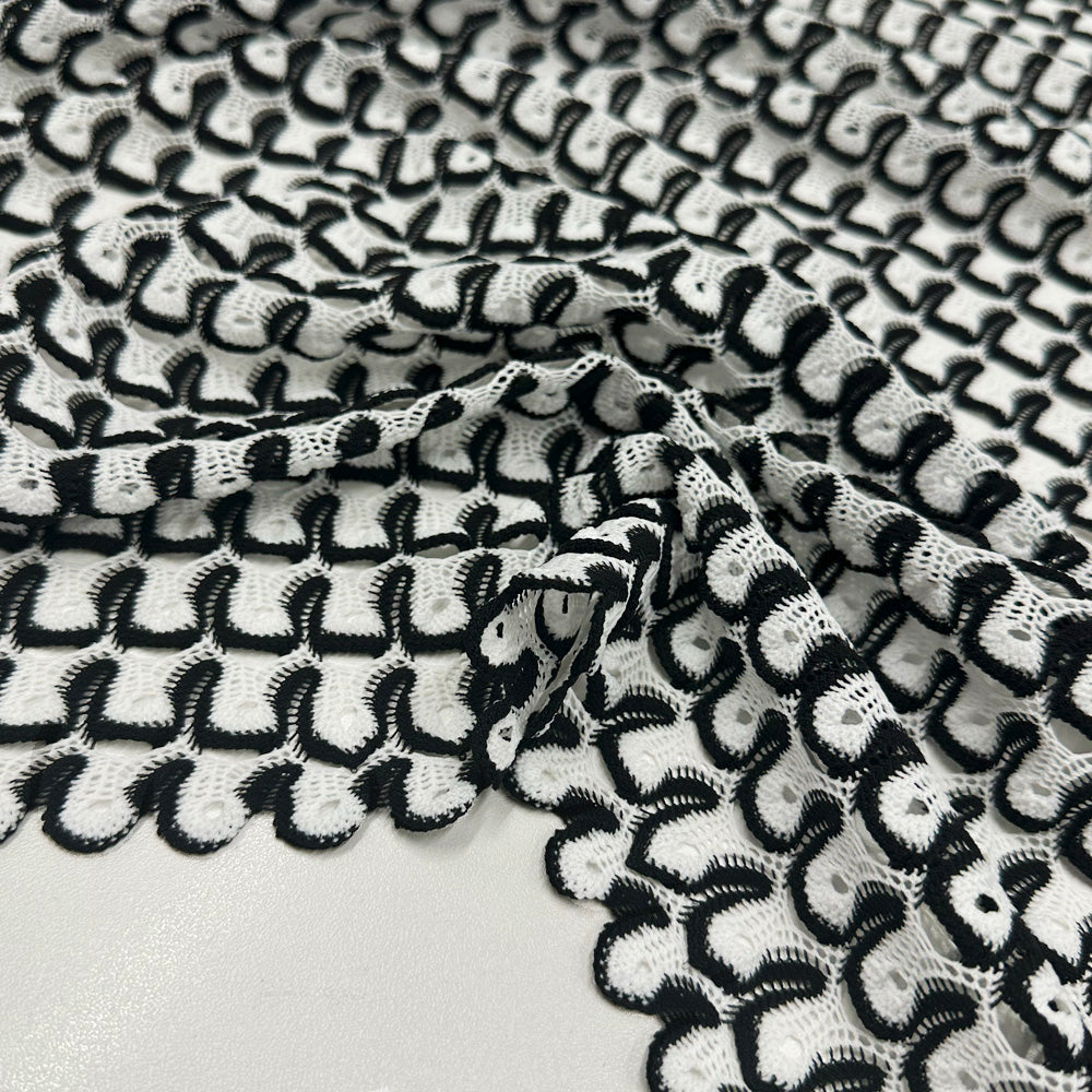 Tissu Maille Crochet, Polyester Coton - Géométrique, Ombrella