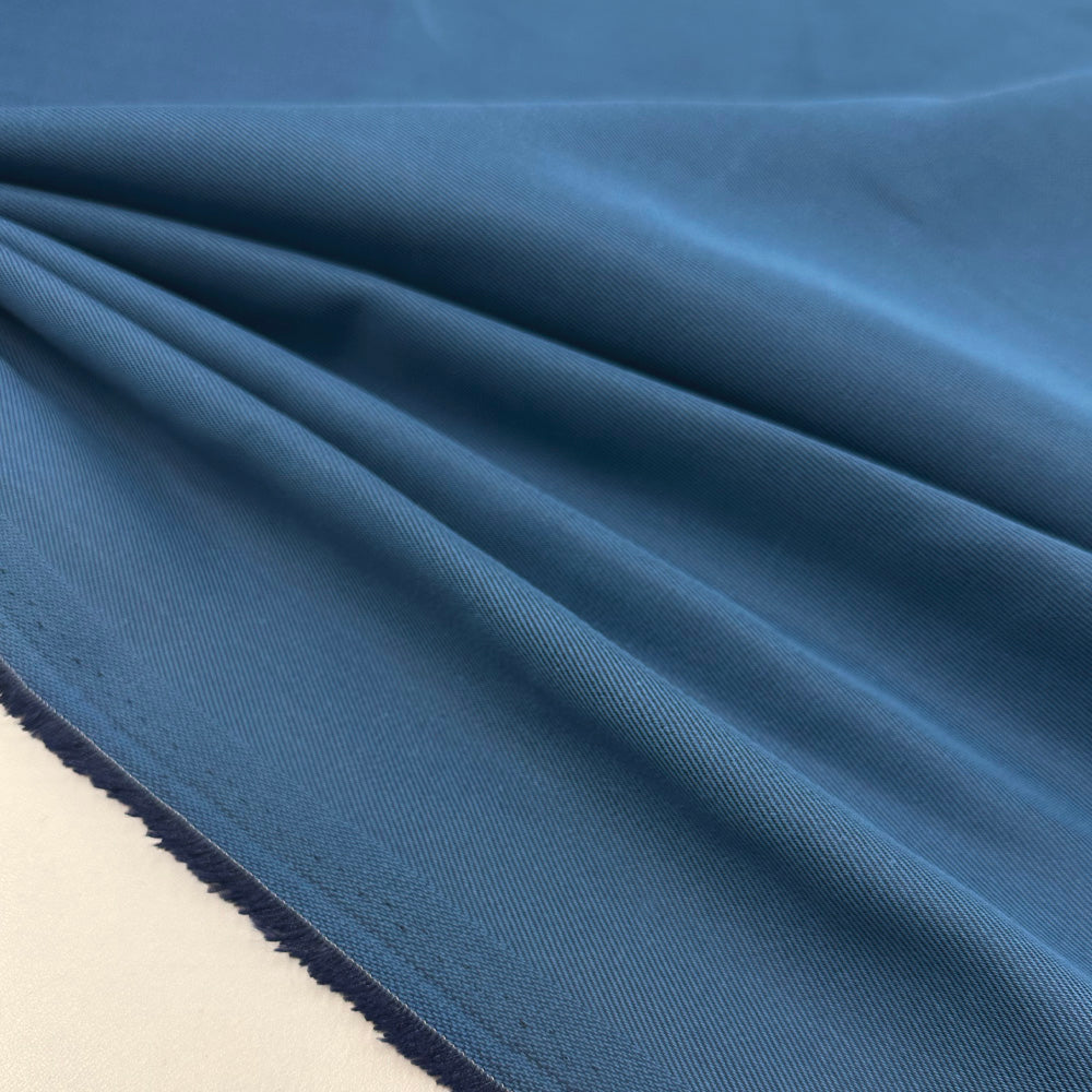 Tissu Denim Medium, Coton -  Enduit Bleu Céruléen, Telaio
