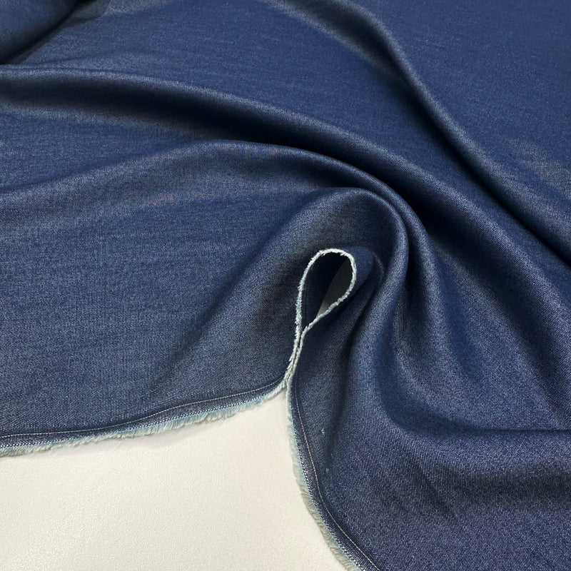 Tissu Denim Souple Léger, Lyocell - Bleu, Azzano