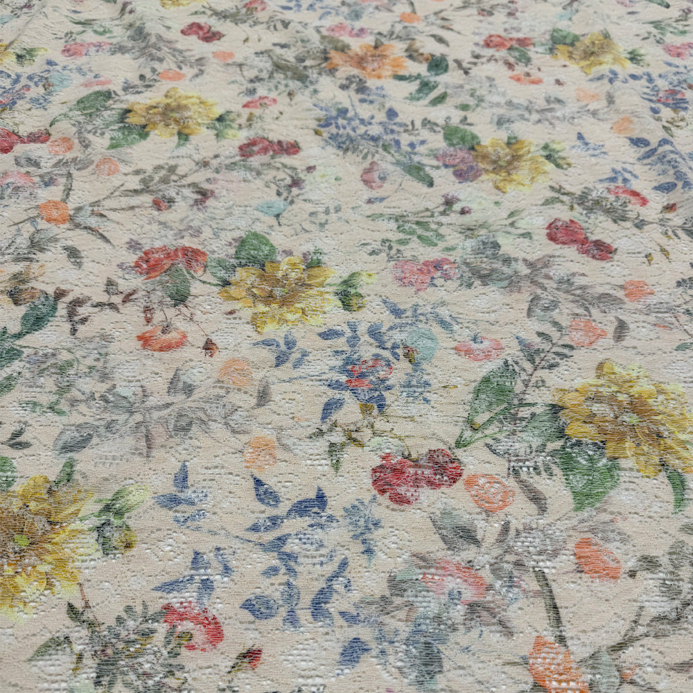 Dentelle Coton, Stretch - Floral, Geranio