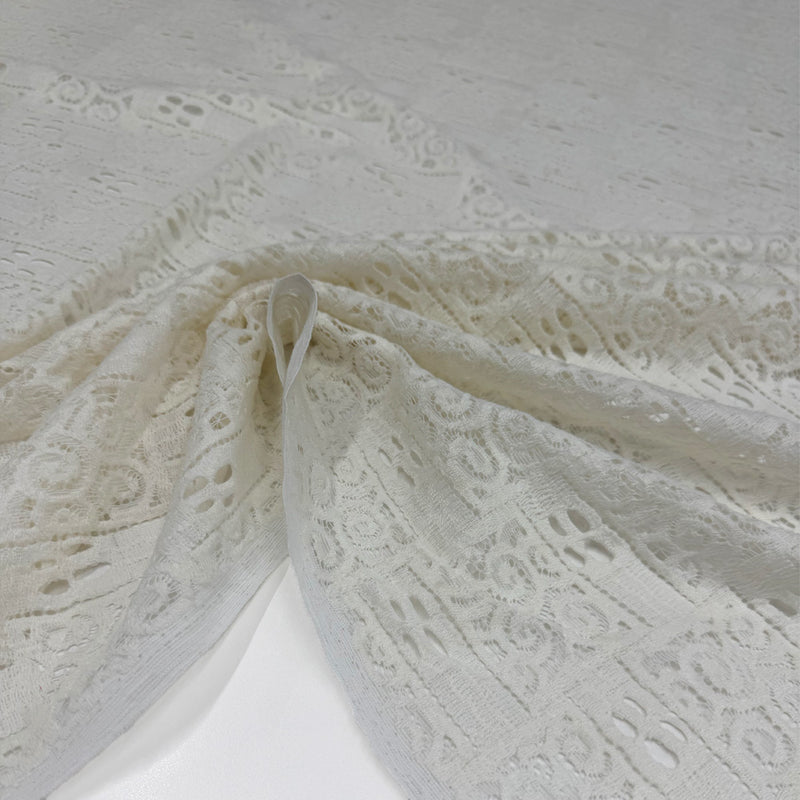 Tissu Dentelle, Coton - Blanc naturel, Mosaka
