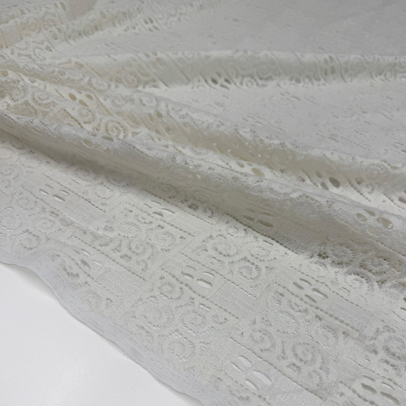Tissu Dentelle, Coton - Blanc naturel, Mosaka