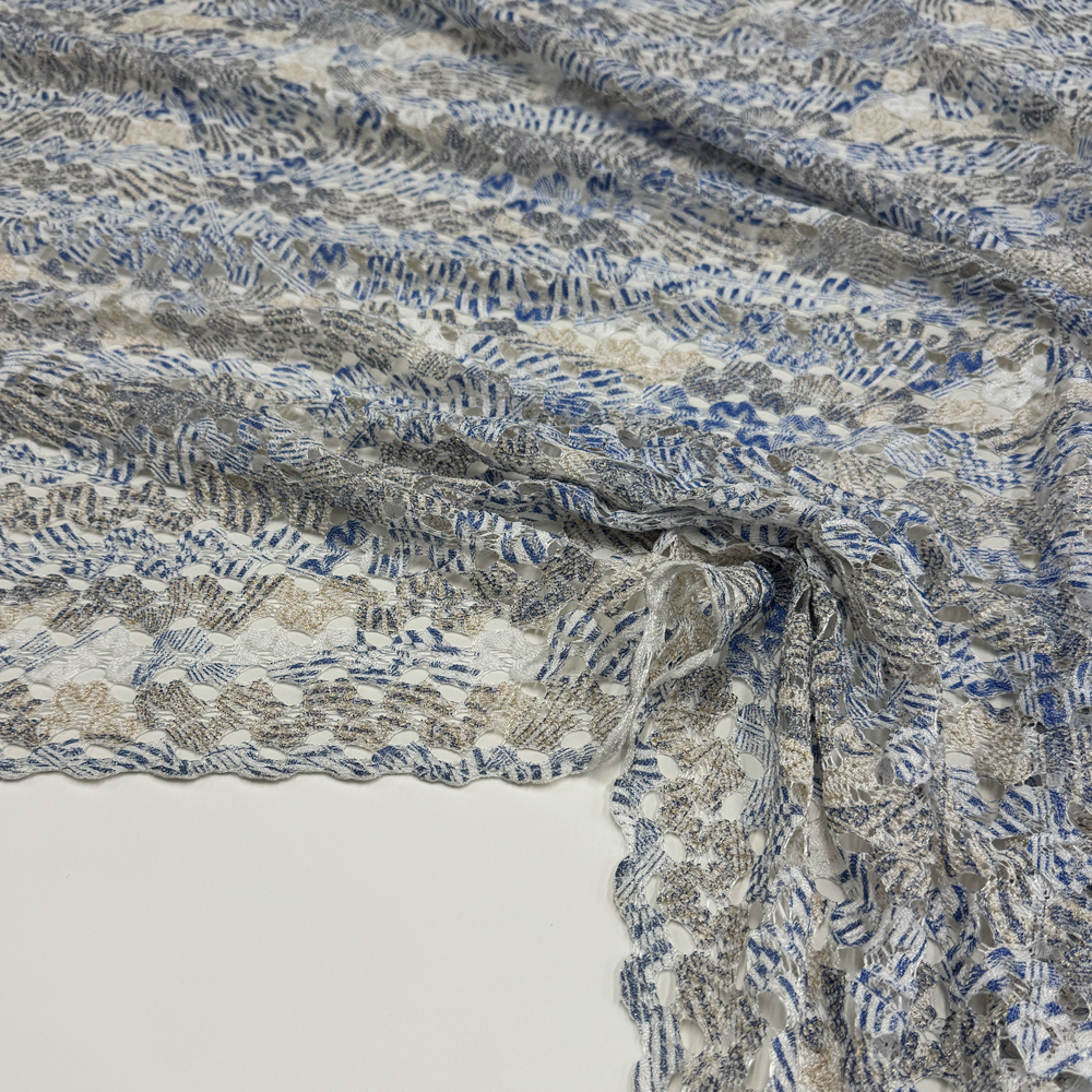 Tissu Dentelle Guipure, Coton - Métallisé, Ancona