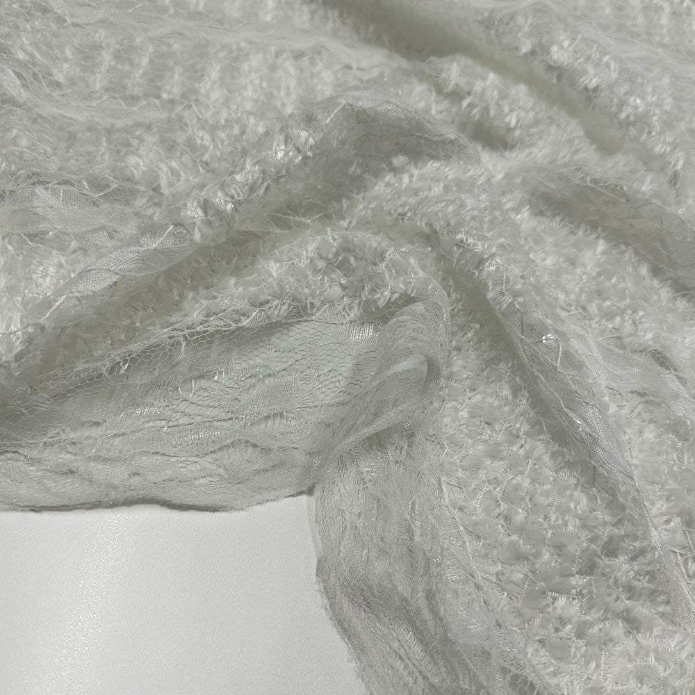 Tissu Dentelle, Paillettes - Blanc, Nevaria