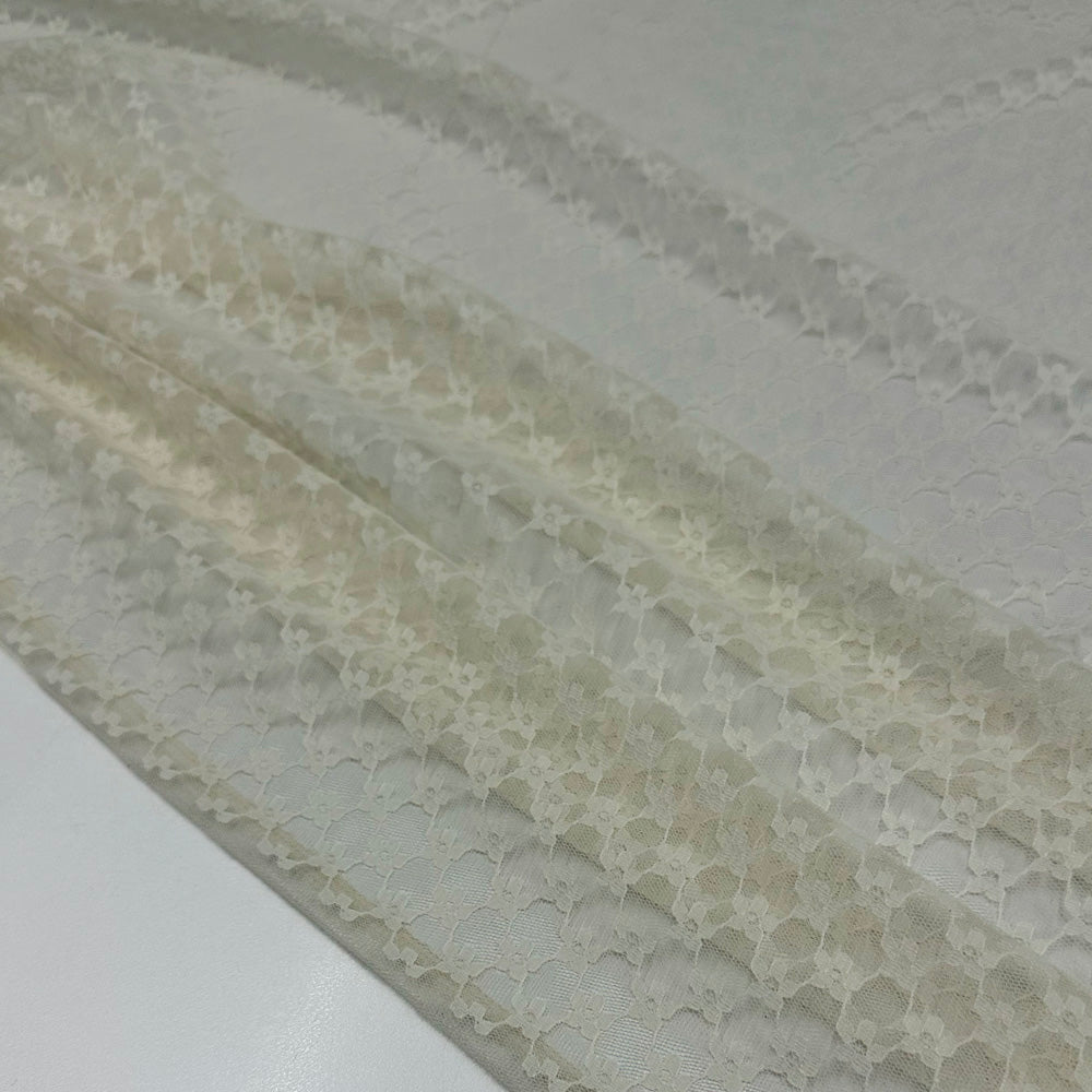 Tissu Maille Dentelle, Stretch - Ivoire, Euridice