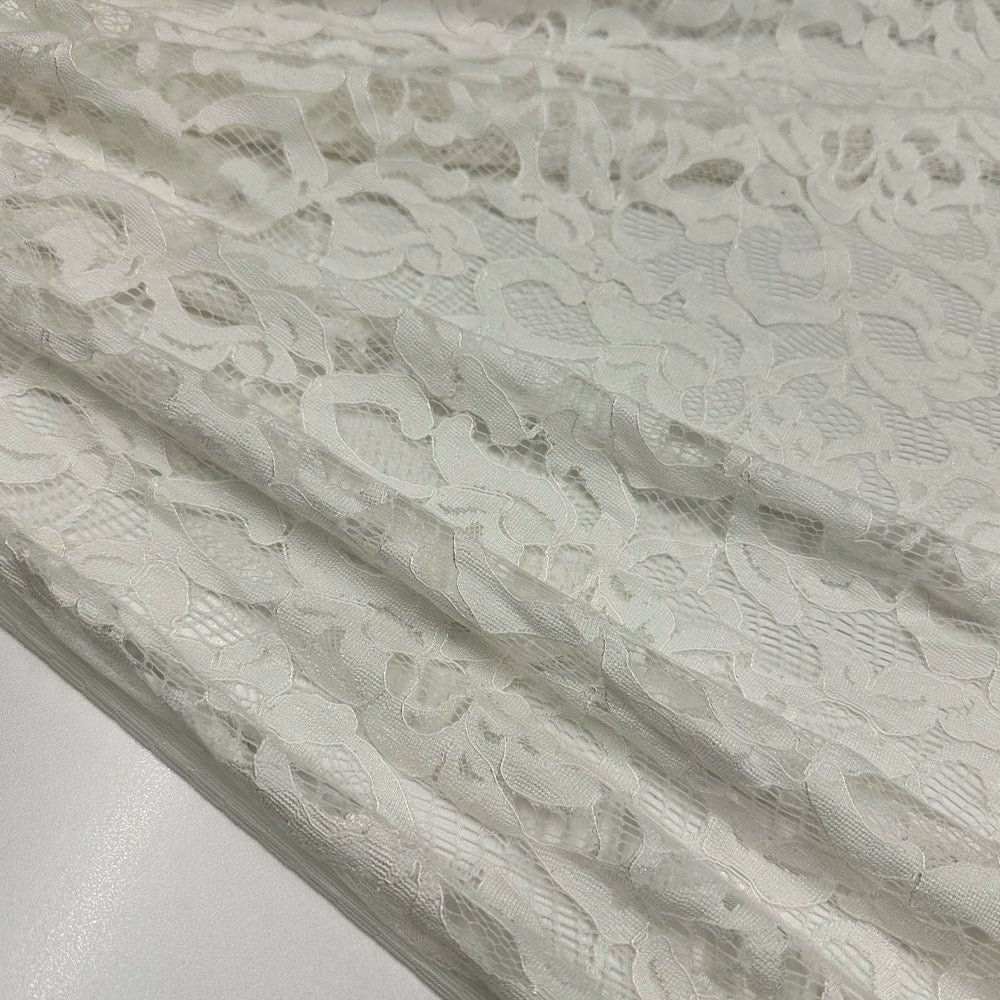 Tissu Dentelle - Blanc cassé Floral, Carissima