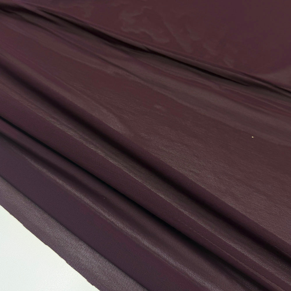 Tissu Résille, Maille - Aubergine, Rioma
