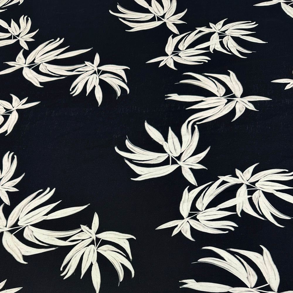 Imperfetto - Tissu Toile Lin, Rayonne - Floral Tropical, Foglia