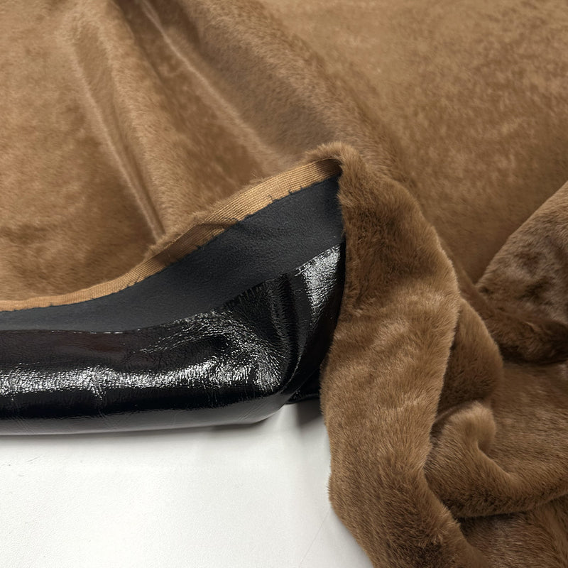 Tissu Peau Retournée, Fourrure Simili - Marron, Esino