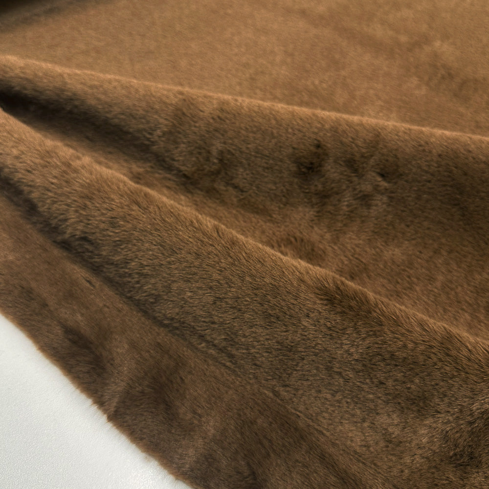 Tissu Peau Retournée, Fourrure Simili - Marron, Esino