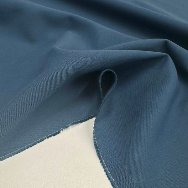 Tissu Sergé Gabardine Déperlant, Laine - Bleu, Molfetta