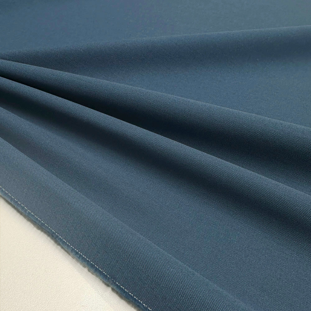 Tissu Sergé Gabardine Déperlant, Laine - Bleu, Molfetta