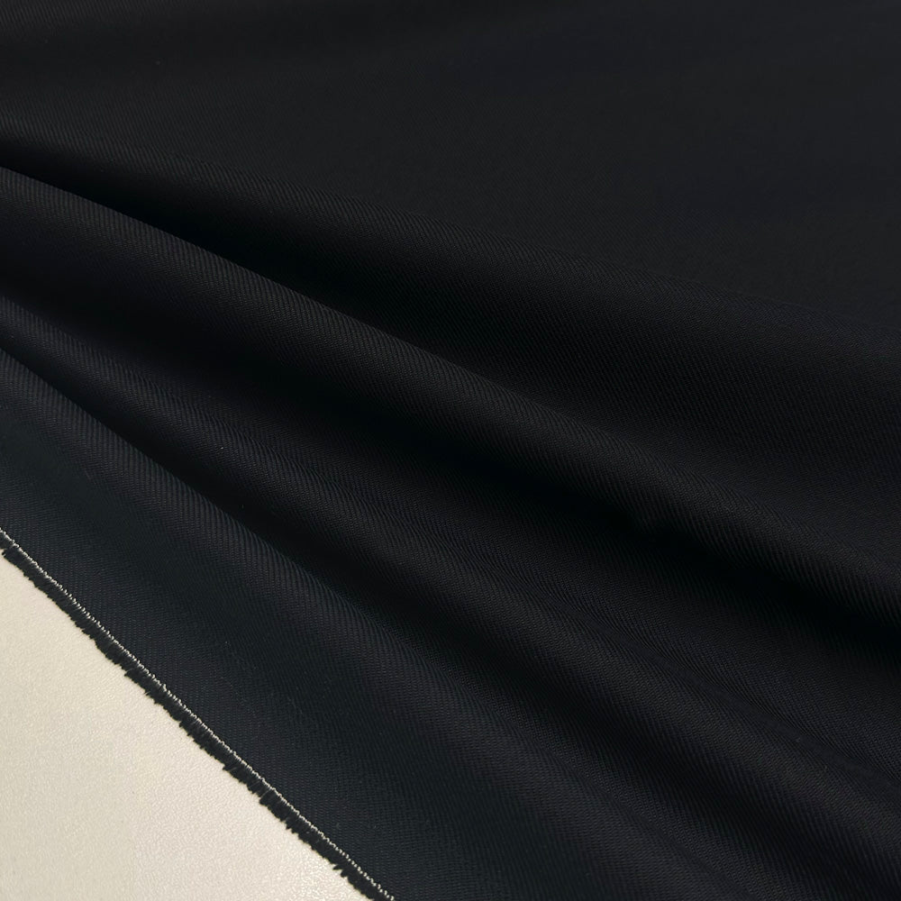 Tissu Sergé Gabardine, Laine - Bleu Nuit, Vercelli