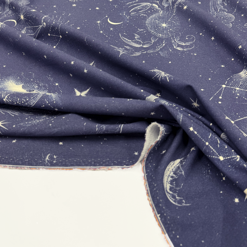Tissu Sergé Gabardine Souple, Coton - Petite Échelle, Essenza