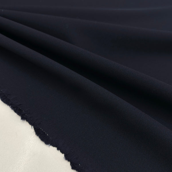 Tissu Manteau Gabardine, Laine - Bleu Marine, Tollegno