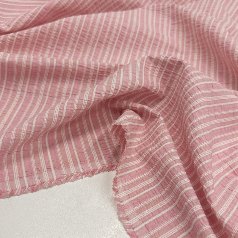 Tissu Seersucker Gaufré Stretch, Coton - Rayé, Piceva