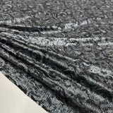 Tissu Plissé - Motif Dentelle Floral Métallisé, Divaia