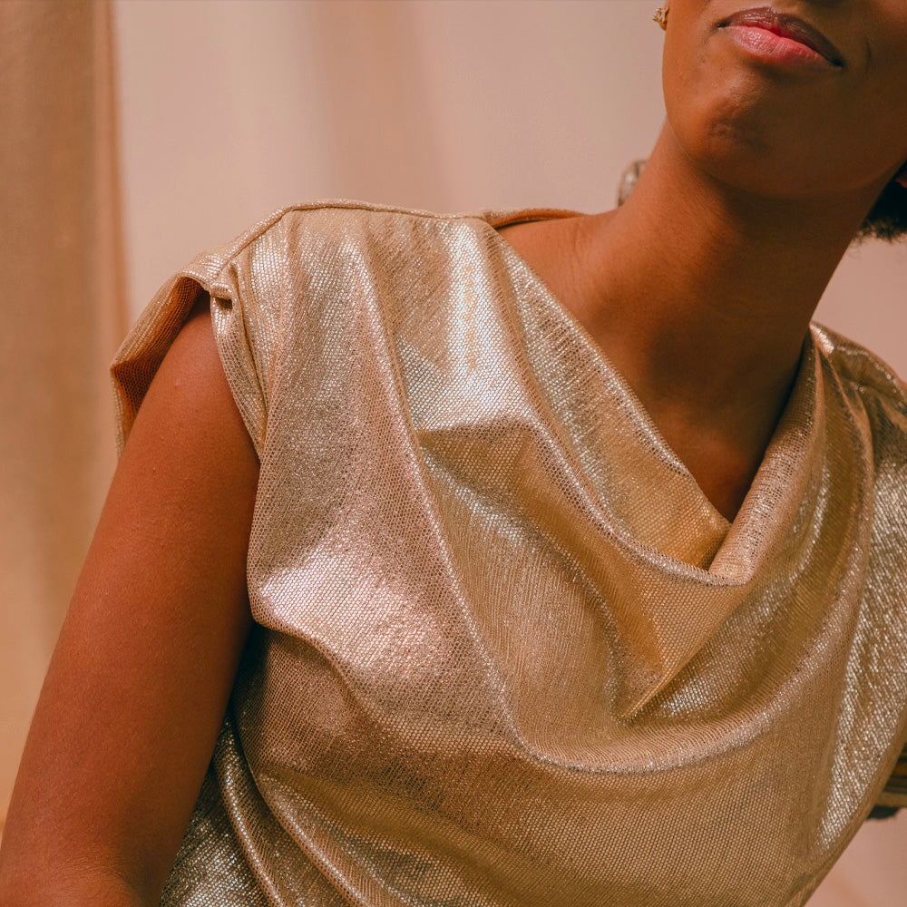 Tissu Jersey - Animalier Métallisé Or, Nyota