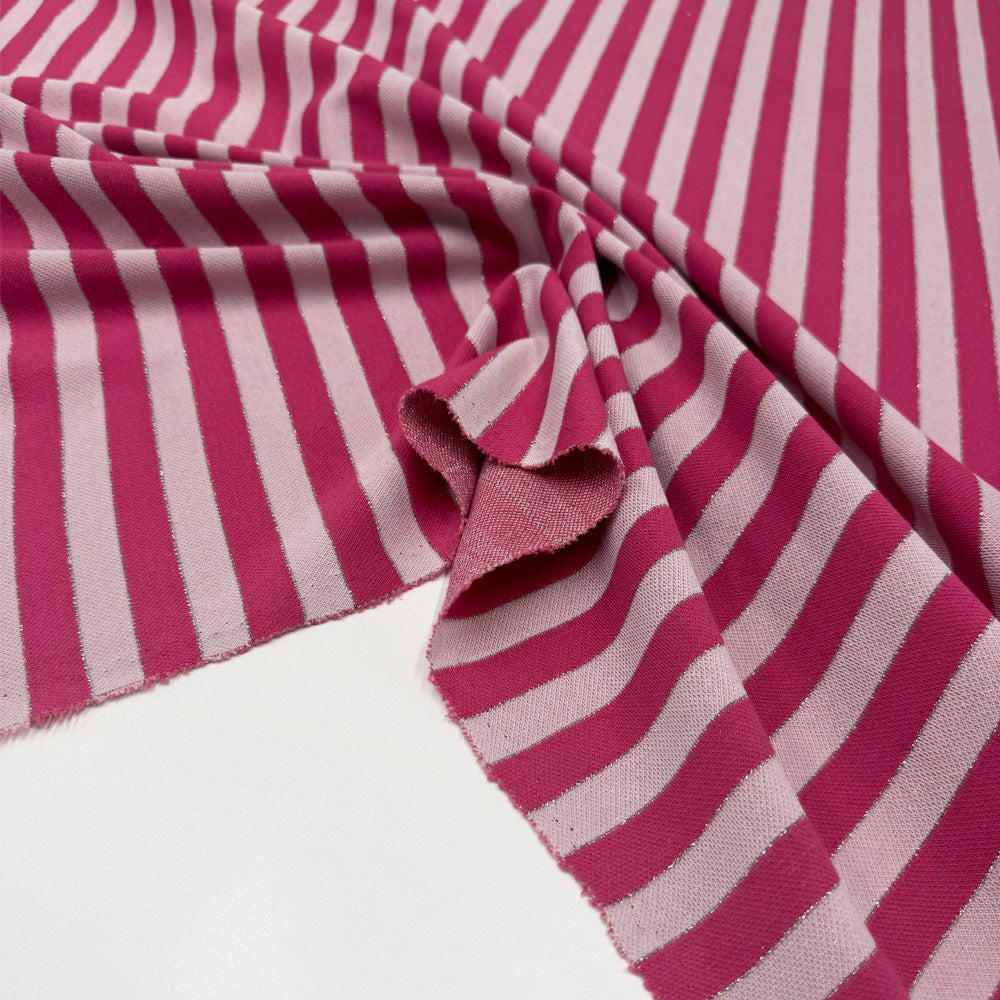 Tissu Maille Jersey, Coton - Métallisé Rayé, Labir