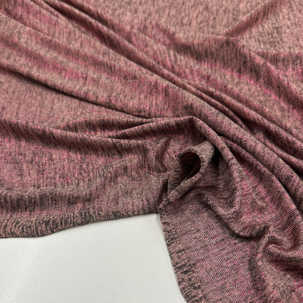 Tissu Maille Jersey, Chiné - Métallisé Rose, Silara