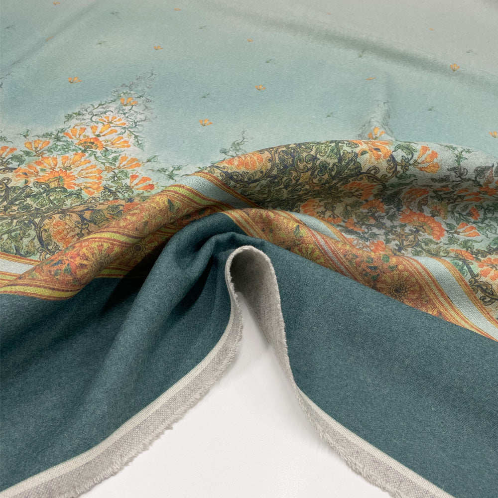 Tissu Manteau, Laine - Floral, Felicità