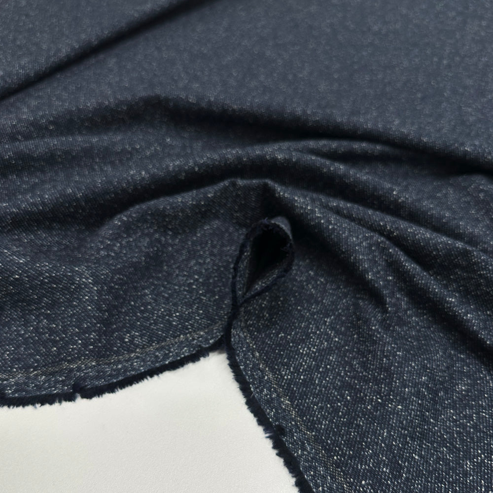 Tissu Tailleur, Laine Soie - Bleu Chiné, Mareo