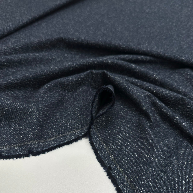 Tissu Tailleur, Laine Soie - Bleu Chiné, Mareo