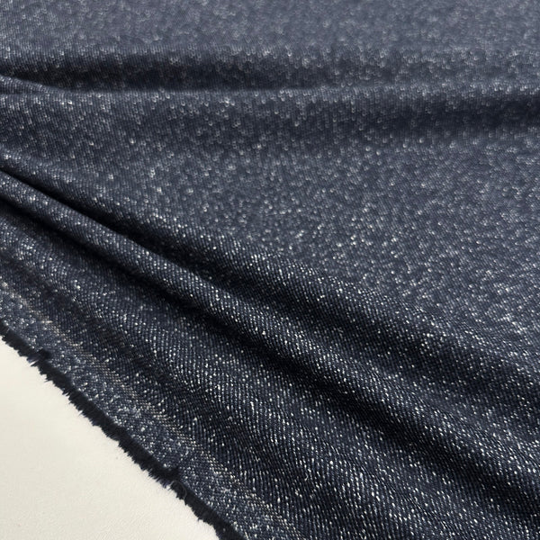 Tissu Tailleur, Laine Soie - Bleu Chiné, Mareo