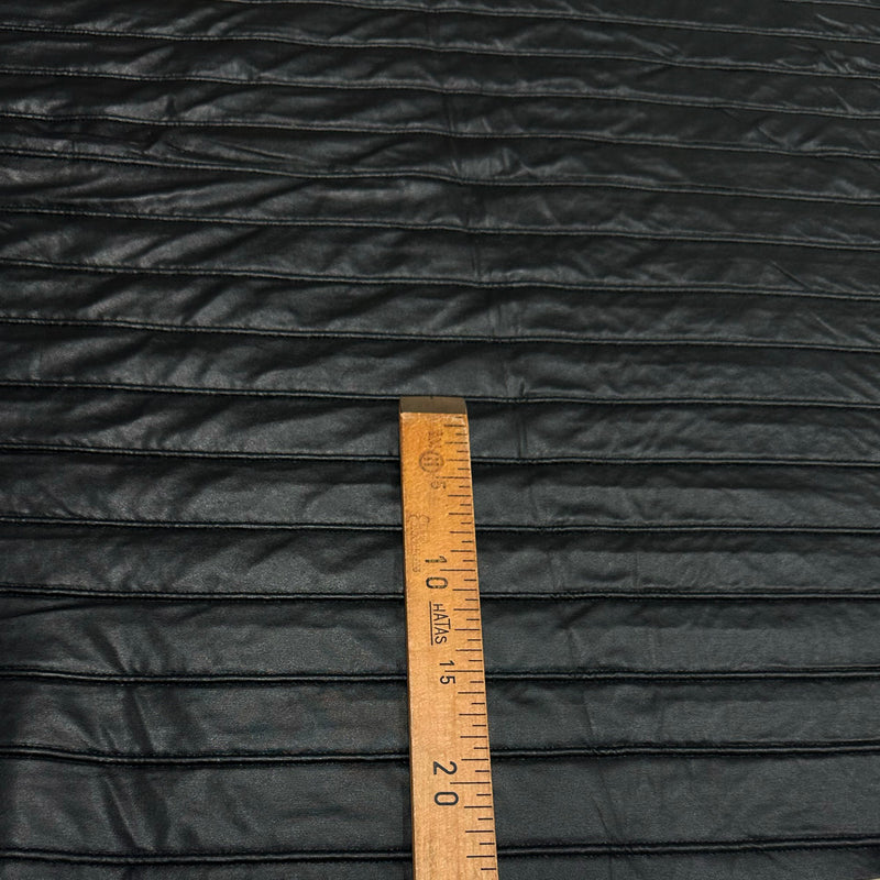 Tissu Matelassé Simili Cuir, Laine  - Noir, Ravello