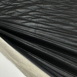 Tissu Matelassé Simili Cuir, Laine  - Noir, Ravello