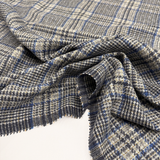 Tissu Tailleur Laine - Prince de Galles Gris Bleu, Moreno