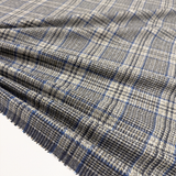 Tissu Tailleur Laine - Prince de Galles Gris Bleu, Moreno