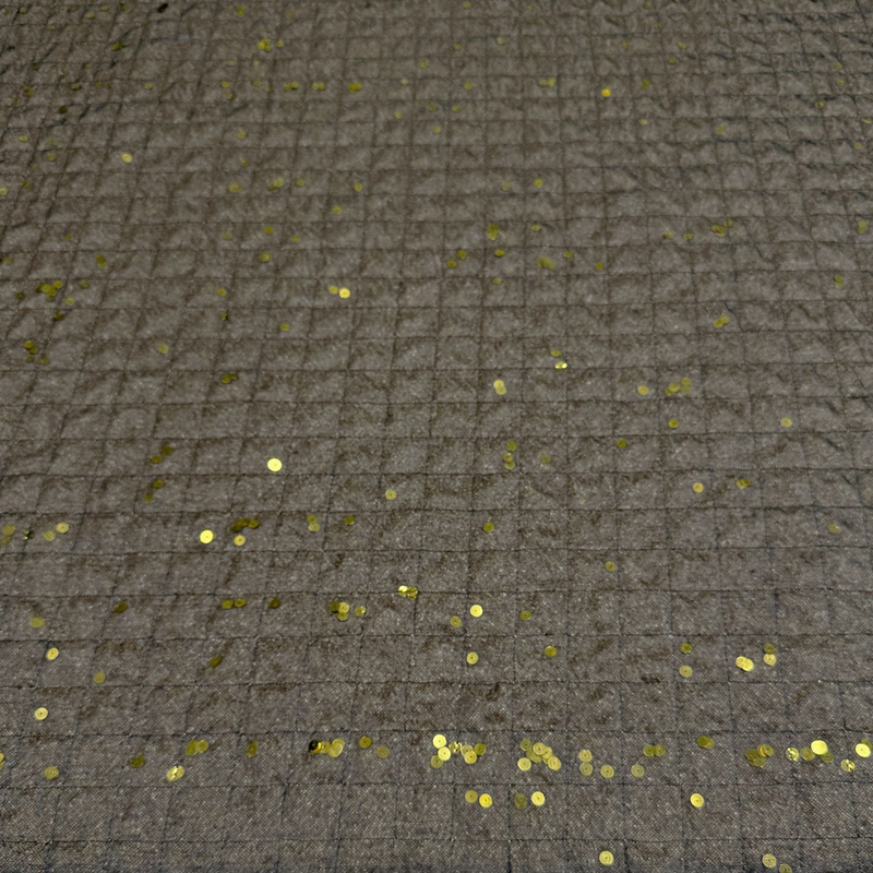 Tissu Matelassé Organza, Laine Soie Paillettes - Chocolat, Brivento