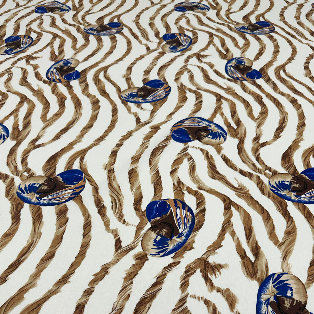 Tissu Toile Lin - Coquillage Animalier, Tellina