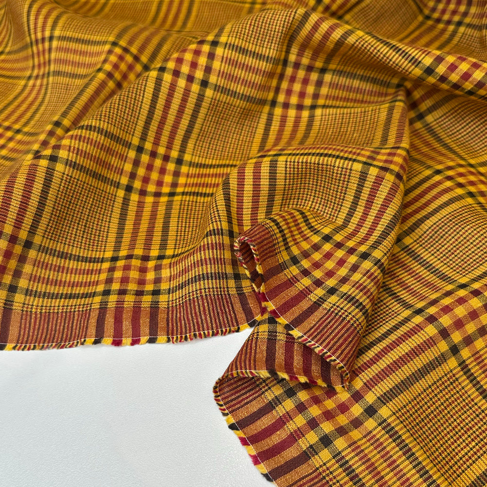 Tissu Lin Viscose - Carreaux, Alice