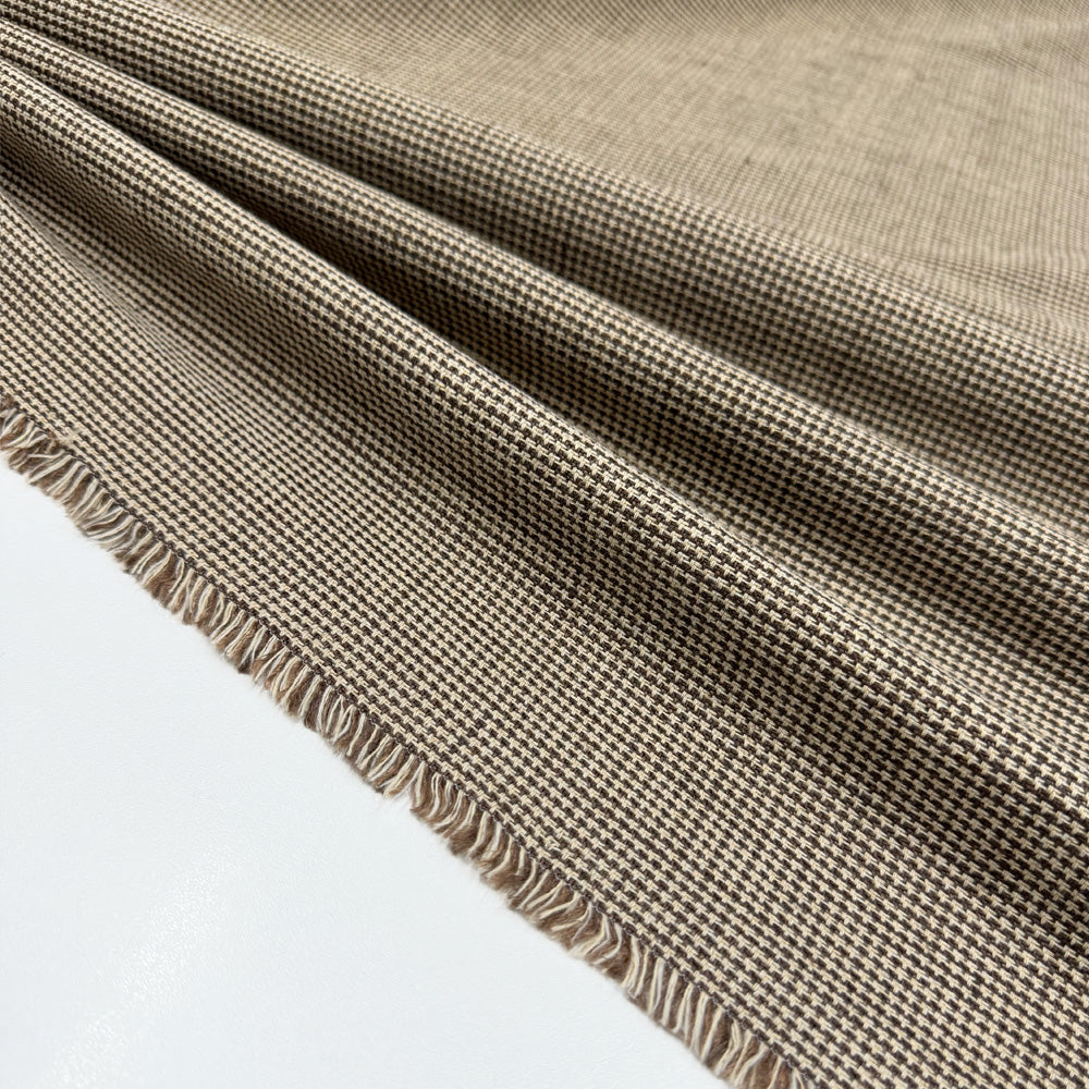 Tissu Tailleur, Lin - Chocolat, Pied de poule, Goito