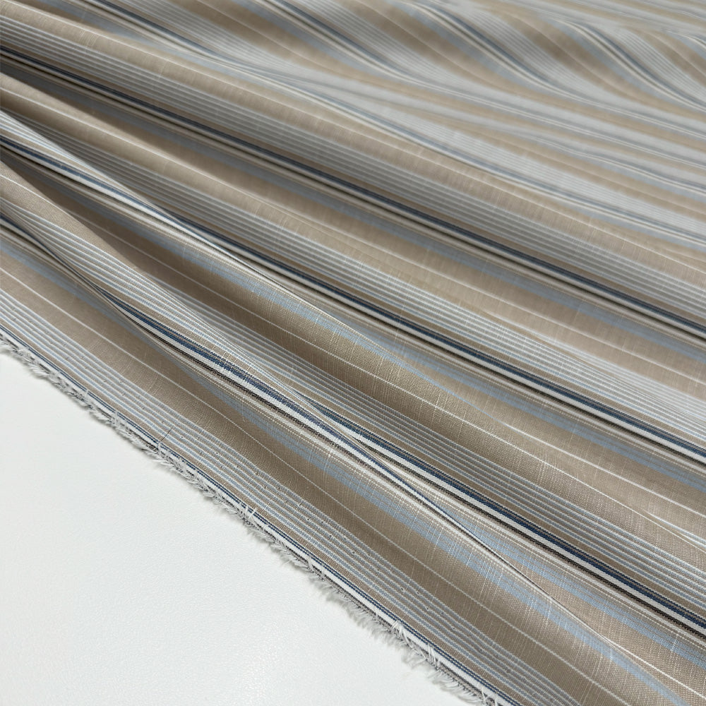 Tissu Chambray, Lin Viscose - Rayé, Limpo