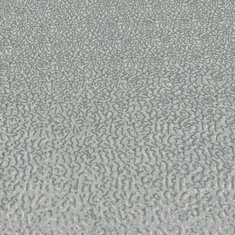 Tissu Lycra Brodé Stretch, Paillettes - Argent, Sparka