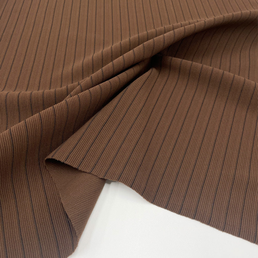 Tissu Jersey Côtelé, Viscose - Rayé, Bottaia