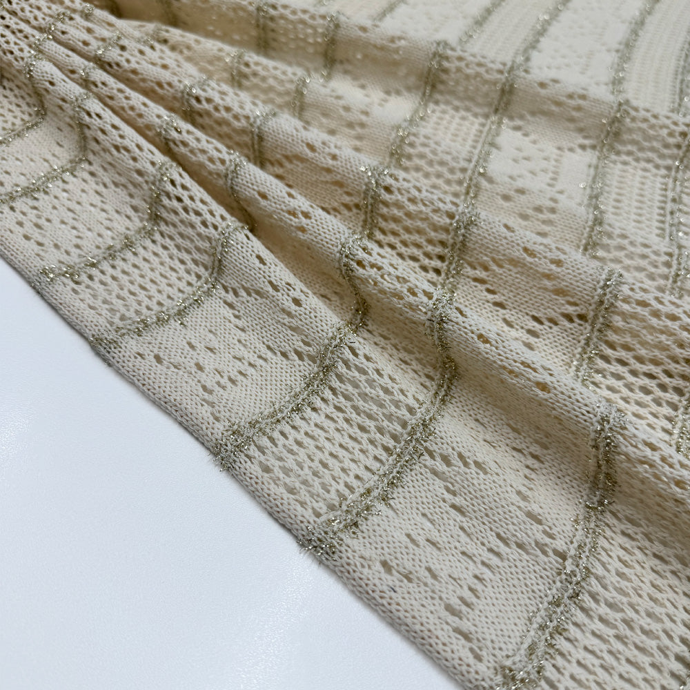 Tissu Crochet, Coton Lurex - Métallisé, Dorina